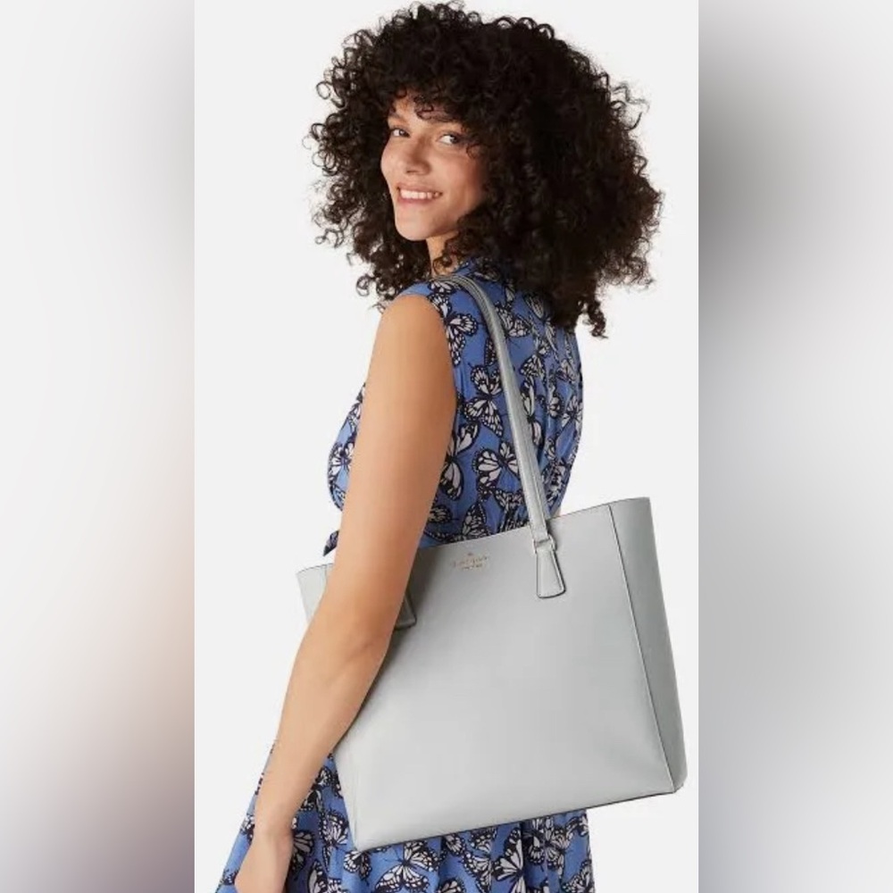 Kate Spade Perry Leather Laptop Tote -Color - Stone Path - Picture 4 of 9